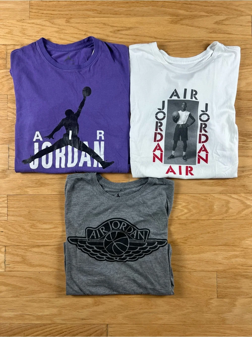 Air Jordan Tees Assorted Medium 3-Pack - Purple, White, Grey